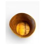Vintage Round Wooden Bucket with Lid - Rustic Farmhouse Decor
