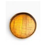 Vintage Round Wooden Bucket with Lid - Rustic Farmhouse Decor