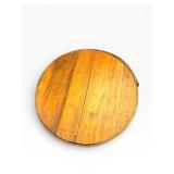 Vintage Round Wooden Bucket with Lid - Rustic Farmhouse Decor