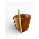 Vintage Round Wooden Bucket with Lid - Rustic Farmhouse Decor