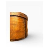 Vintage Round Wooden Bucket with Lid - Rustic Farmhouse Decor