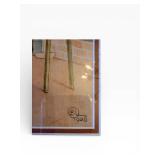 Vintage Framed Print - People at Table Interior Scene, Wood Frame