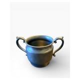 Pewter Salt & Pepper Shaker Set with Creamers on Beaded Tray - Vintage