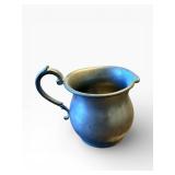 Pewter Salt & Pepper Shaker Set with Creamers on Beaded Tray - Vintage