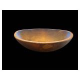 Primitive Wood Bowl 5 in H x 16 in Diameter - Crack on Bottom Interior