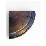 Antique Copper Bed Warmer with Wood Handle - Round Perforated Disk, Hinged Lid