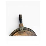 Antique Copper Bed Warmer with Wood Handle - Round Perforated Disk, Hinged Lid