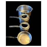 4-Piece Stainless Steel Pots Set with Lids - Stock Pot & Sauce Pans