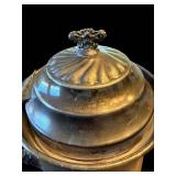 Tankard - Antique Silver-Plate Coffee Pot with Lid & Ornate Handles