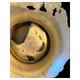 Antique Silver-Plate Lidded Urn with Bird Finial & Candle Mold (Lot of 2)