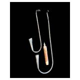 Vintage Metal Candle Holder with Dual Curved Arms & Included Candle