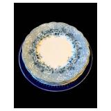 Canton Blue & White Transferware Dinner Plates - 8-Piece Set (6 Identical, 2 Variants)