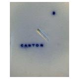 Canton Blue & White Transferware Dinner Plates - 8-Piece Set (6 Identical, 2 Variants)