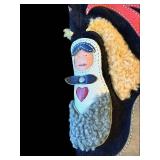 Think! Patchwork Tall Boot - Blue Leather With Multicolor Panels, Side Zip