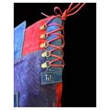 Think! Patchwork Suede Boots - Blue/Red Multi-Color, Fur-Lined, EU 37