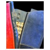 Think! Patchwork Suede Boots - Blue/Red Multi-Color, Fur-Lined, EU 37