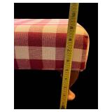 Boardwalk Queen Anne Footstool - Crimson Check Upholstered Ottoman