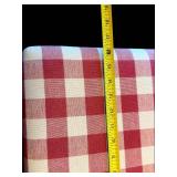 Boardwalk Queen Anne Footstool - Crimson Check Upholstered Ottoman