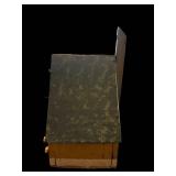 Handmade Wooden Birdhouse Cottage Style - Yellow/Blue Painted Folk Art