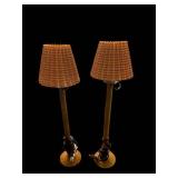 Column Lamps - Pair, 20 in Tall (Lot of 2)