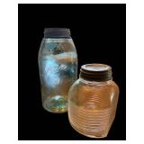 Ball Mason Jars - Vintage Glass with Metal Lids, Set of 2