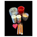DW Home Aster & Berry Candle - Assorted Candles & Decor (Lot of 9)