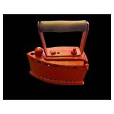 Vintage Cast Iron Coal Iron with Wooden Handle