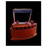 Vintage Cast Iron Coal Iron with Wooden Handle