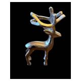 Metal Reindeer Candle Holder on White Base - 12-13 in Tall