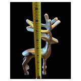 Metal Reindeer Candle Holder on White Base - 12-13 in Tall