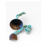 Vintage Hanging Bell Ornaments - Assorted Blue & Bronze Metal Bells with Rope