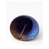 Vintage Hanging Bell Ornaments - Assorted Blue & Bronze Metal Bells with Rope