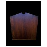 Vintage Oak Wall Shelf With Two Drawers And White Ceramic Knobs