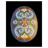 Red Dale Oval Hand-Painted Floral Trinket Box - Decorative Jewelry Storage