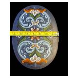 Red Dale Oval Hand-Painted Floral Trinket Box - Decorative Jewelry Storage