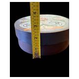 Red Dale Oval Hand-Painted Floral Trinket Box - Decorative Jewelry Storage