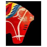 Decorative Swedish Red Horse Head Silhouette - Folk Art Wall Hanging