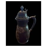 Antique Metal Coffee Pots & Candlestick (Lot of 3)