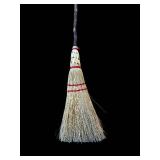 Broom - 50-Inch Straw with Wooden Handle for Floor Cleaning
