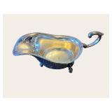 A Price Import Pewter 3-Piece Lidded Compote Set with Floral Engraving