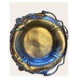 A Price Import Pewter 3-Piece Lidded Compote Set with Floral Engraving