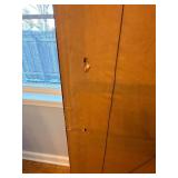 Large Framed Wall Art  53 in H x 25 in W - Beige fabric with pastoral imagery