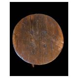 Rustic Round Wooden Stool with Cross-Brace Legs