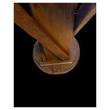 Rustic Round Wooden Stool with Cross-Brace Legs