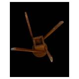 Rustic Round Wooden Stool with Cross-Brace Legs