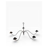 Five-Arm Candle-Style Chandelier - 12 in W x 28 in H, Dark Bronze