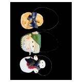 Three Assorted Felt Christmas Ornaments with Hanging Loops