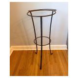 Wrought Iron Plant Stand or Antique Wash Basin Stand - 31in Tall, 17in Top Ring, Three-Leg Design