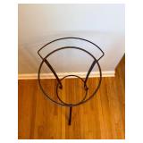 Wrought Iron Plant Stand or Antique Wash Basin Stand - 31in Tall, 17in Top Ring, Three-Leg Design