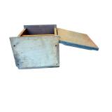 Blue Painted Floral Front Cabinet - Small Decorative Wooden Storage 10x8x7